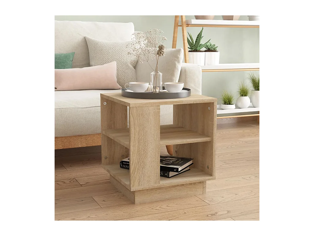 Sonoma eiken salontafel 40x40x43 cm bewerkt hout