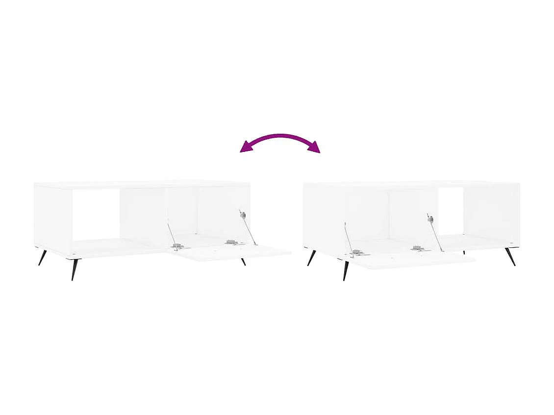 Tavolino bianco 90x50x40 cm in legno ingegnerizzato