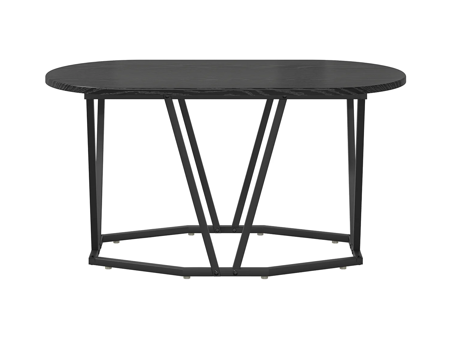 Table Basse Noir en Chêne 80x40x40,5 cm en Bois D'ingénierie et Métal