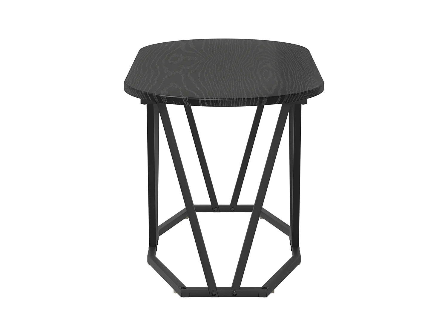 Table Basse Noir en Chêne 80x40x40,5 cm en Bois D'ingénierie et Métal