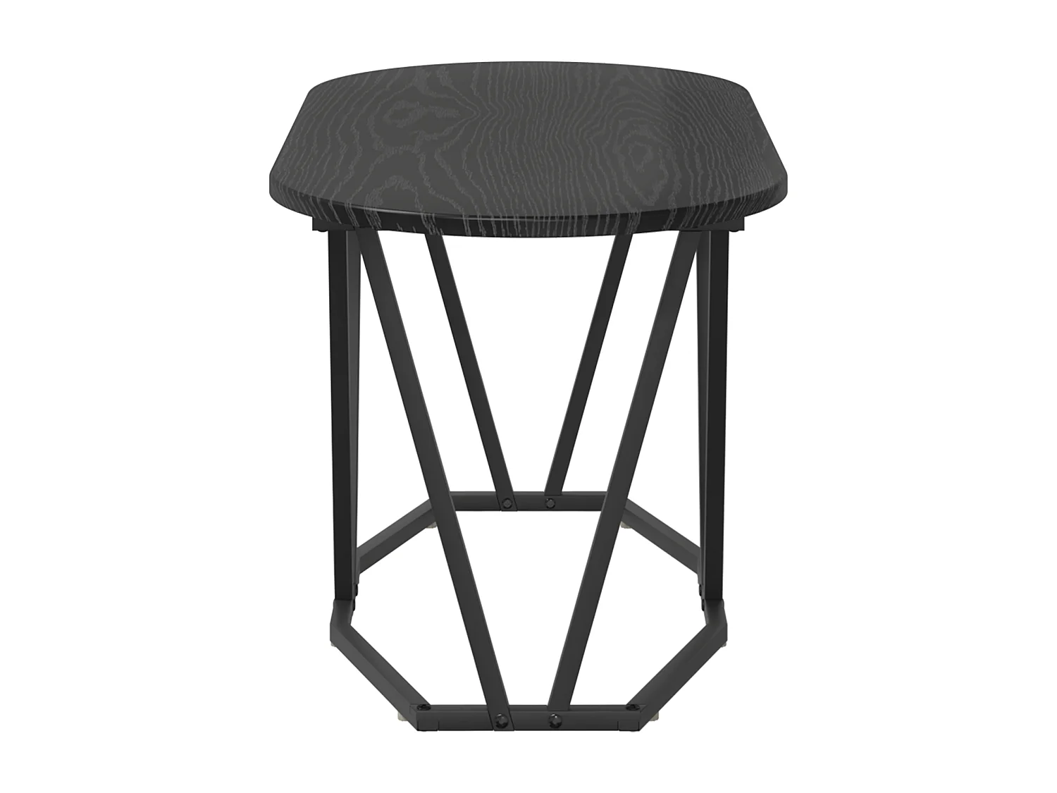 Table Basse Noir en Chêne 80x40x40,5 cm en Bois D'ingénierie et Métal