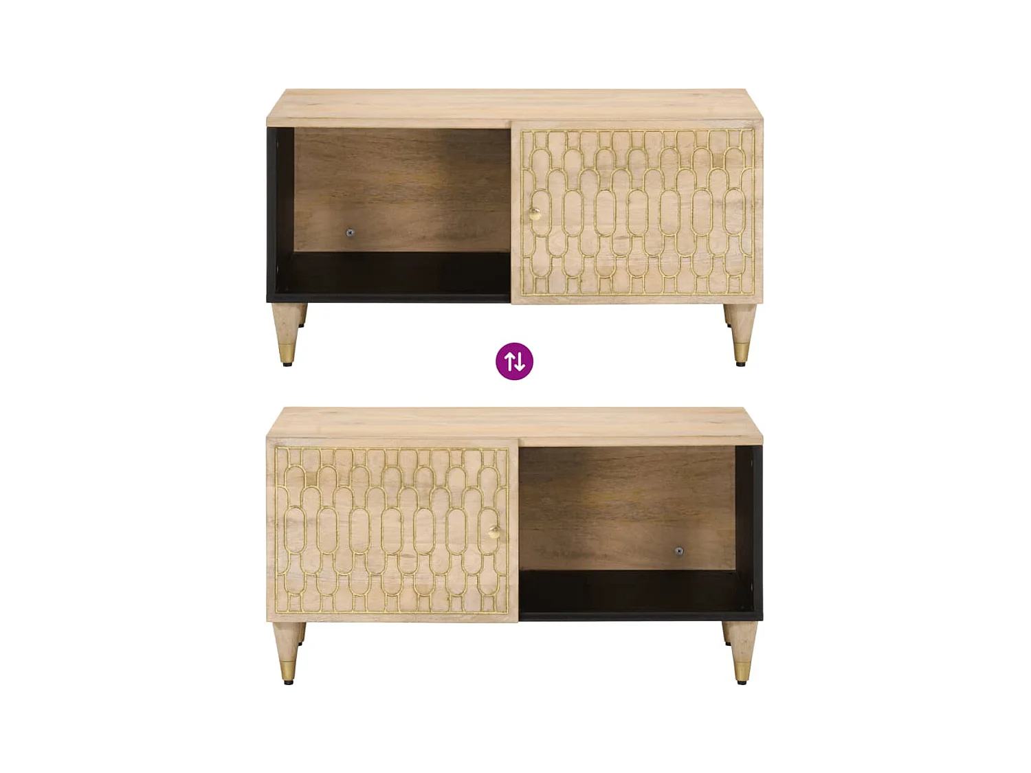 Couchtisch 80x50x40 cm massives Mangoholz