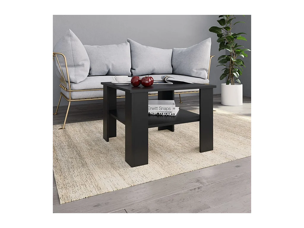 Table basse Noir 60x60x42 cm Bois d’ingénierie