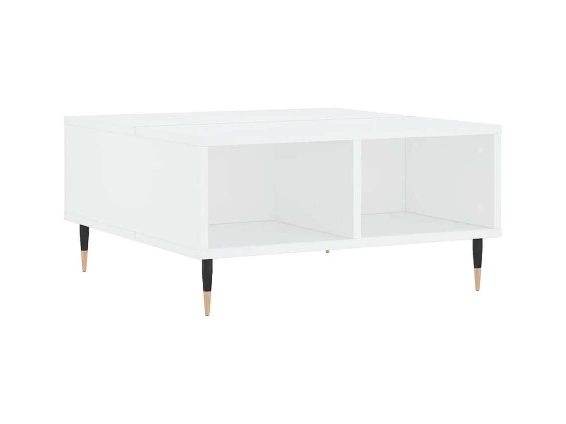 Table basse blanc 60x60x30 cm bois d'ingénierie