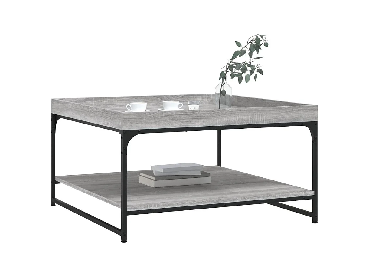 Sonoma salontafel grijs 80x80x45 cm bewerkt hout en ijzer
