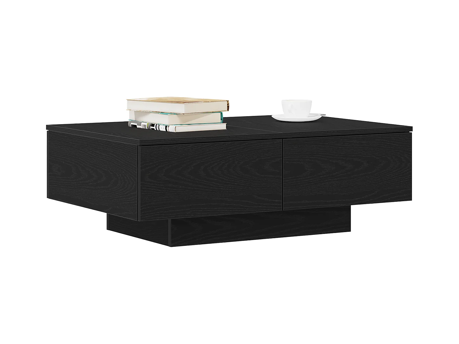 Table basse en chêne noir 90x60x31 cm en bois d'ingénierie