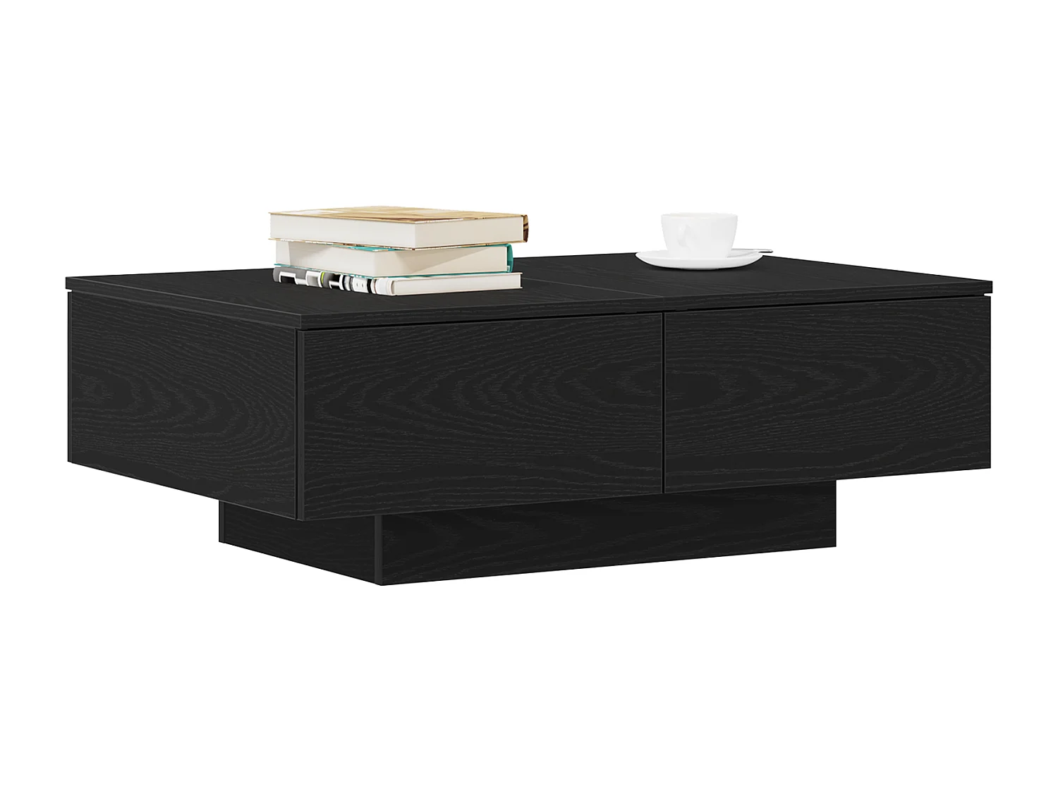 Table basse en chêne noir 90x60x31 cm en bois d'ingénierie