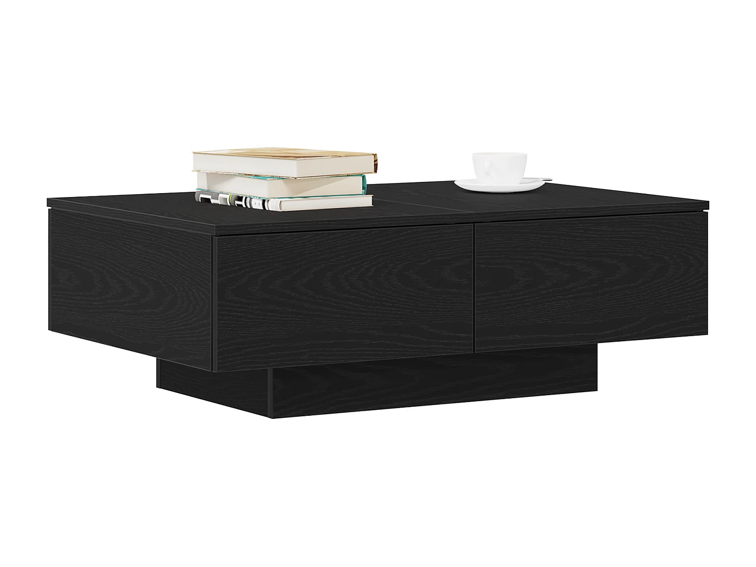 Table basse en chêne noir 90x60x31 cm en bois d'ingénierie