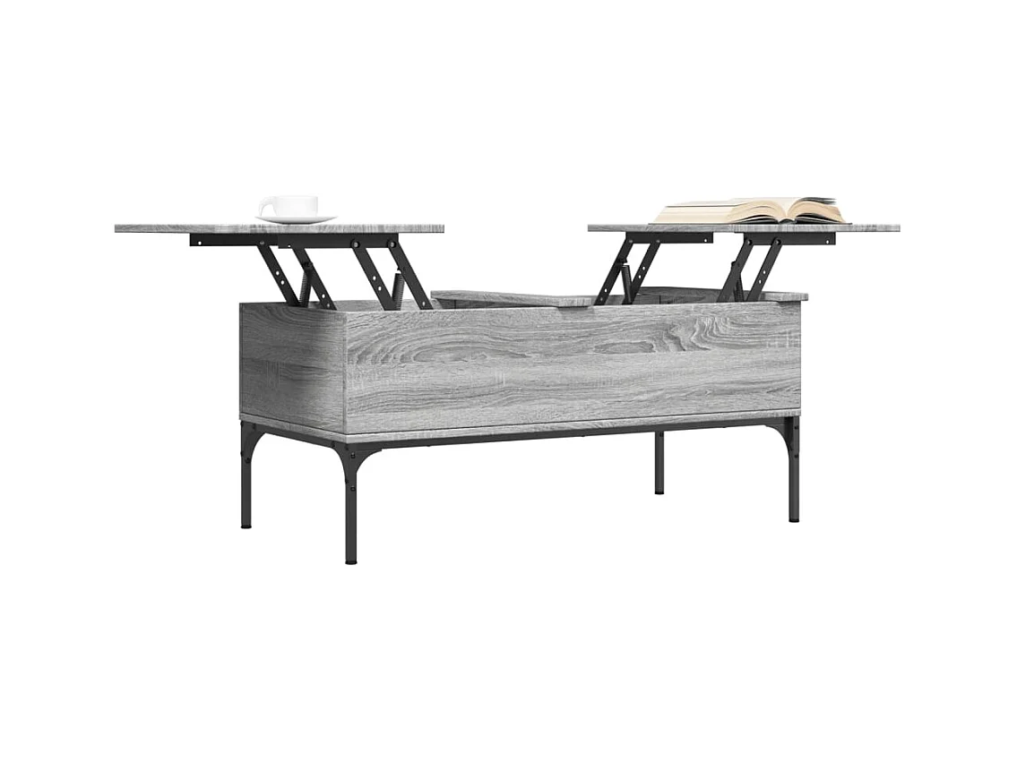 Sonoma salontafel grijs 100x50x45 cm bewerkt hout en metaal