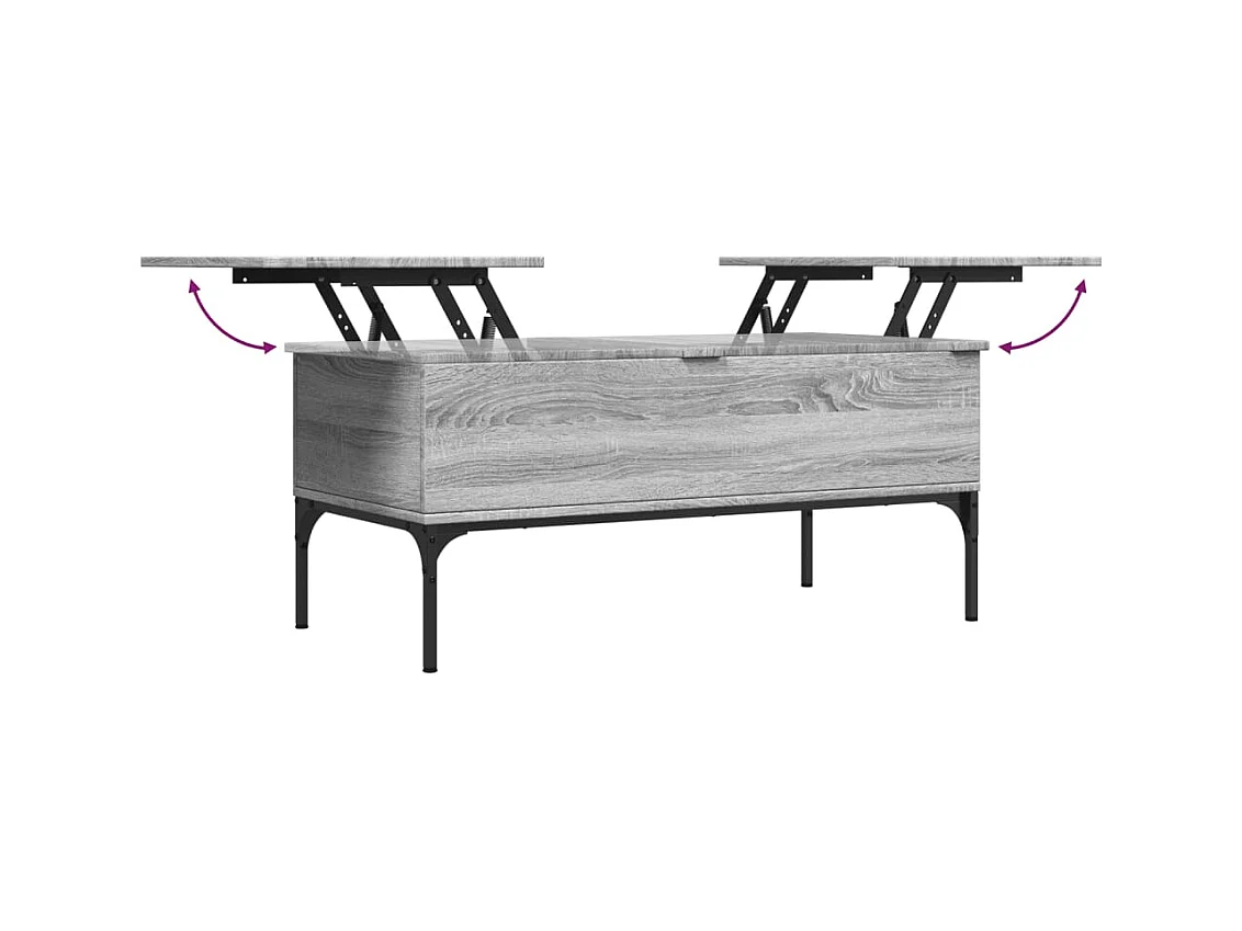 Sonoma salontafel grijs 100x50x45 cm bewerkt hout en metaal