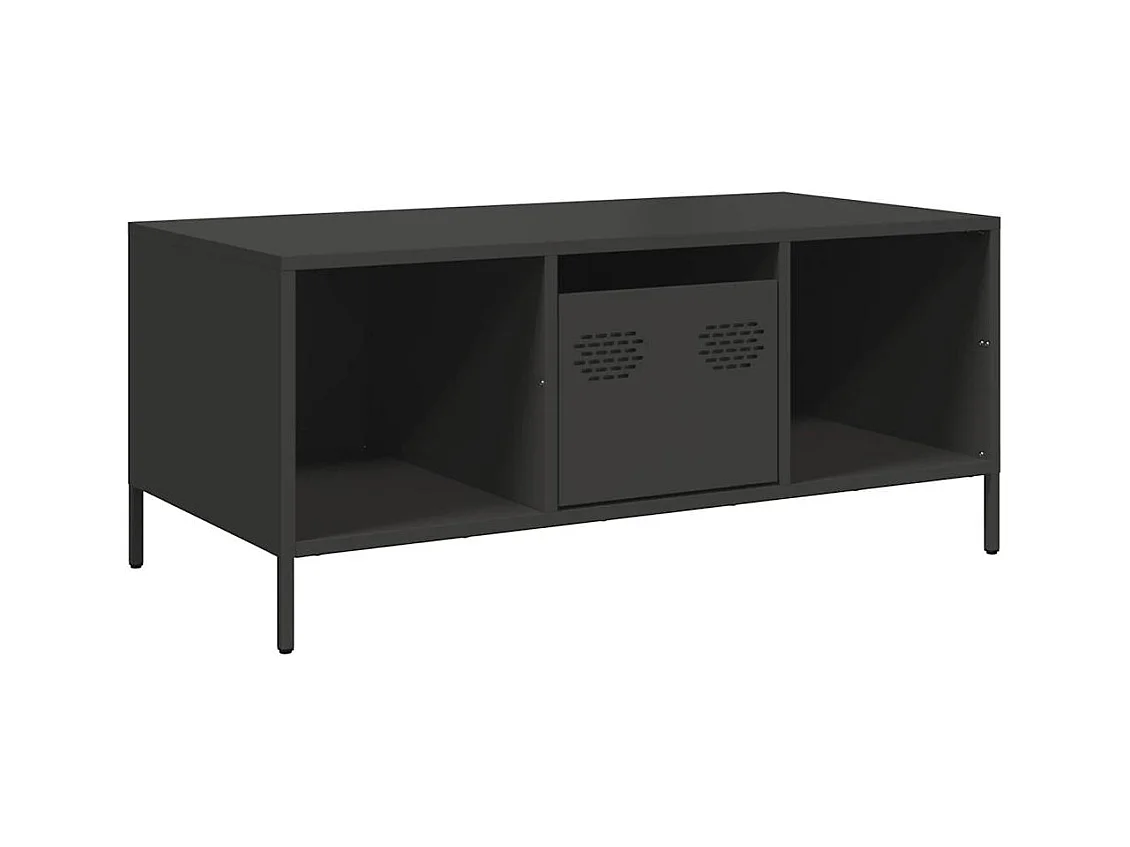 Table basse noir 101,5x50x43,5 cm acier laminé à froid