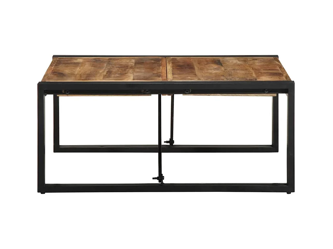 Tavolino da caffè 80x80x35 cm in legno massello di mango grezzo