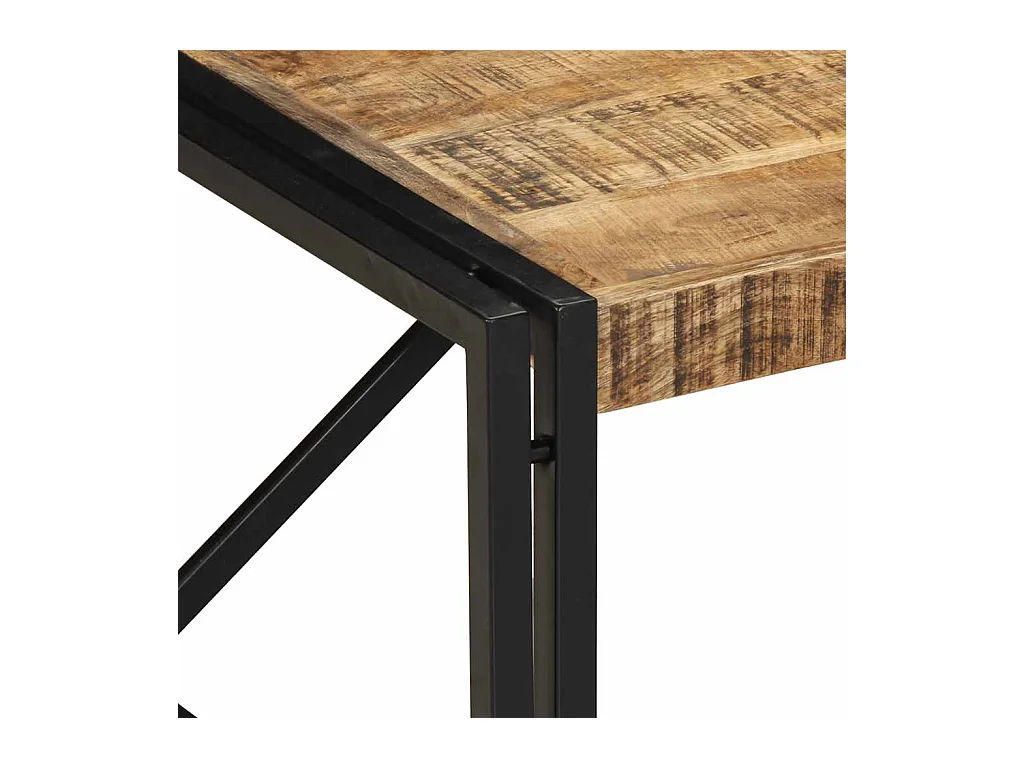 Tavolino da caffè 80x80x35 cm in legno massello di mango grezzo