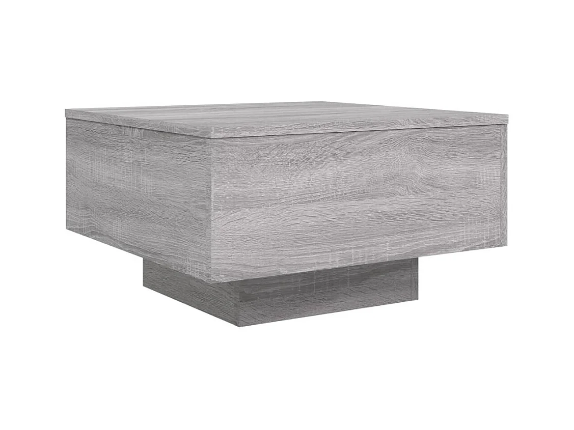 Tavolino da caffè grigio Sonoma con luci LED 55x55x31 cm
