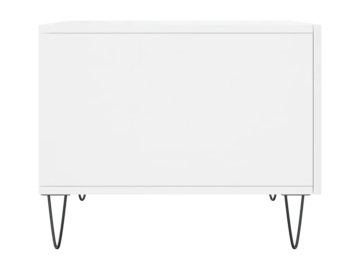 Table basse blanc brillant 50x50x40 cm bois d'ingénierie