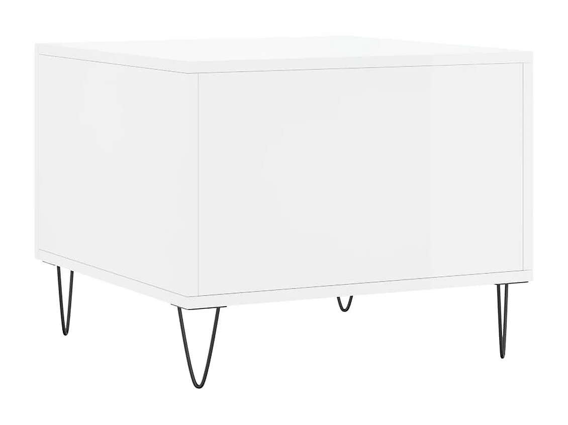Table basse blanc brillant 50x50x40 cm bois d'ingénierie