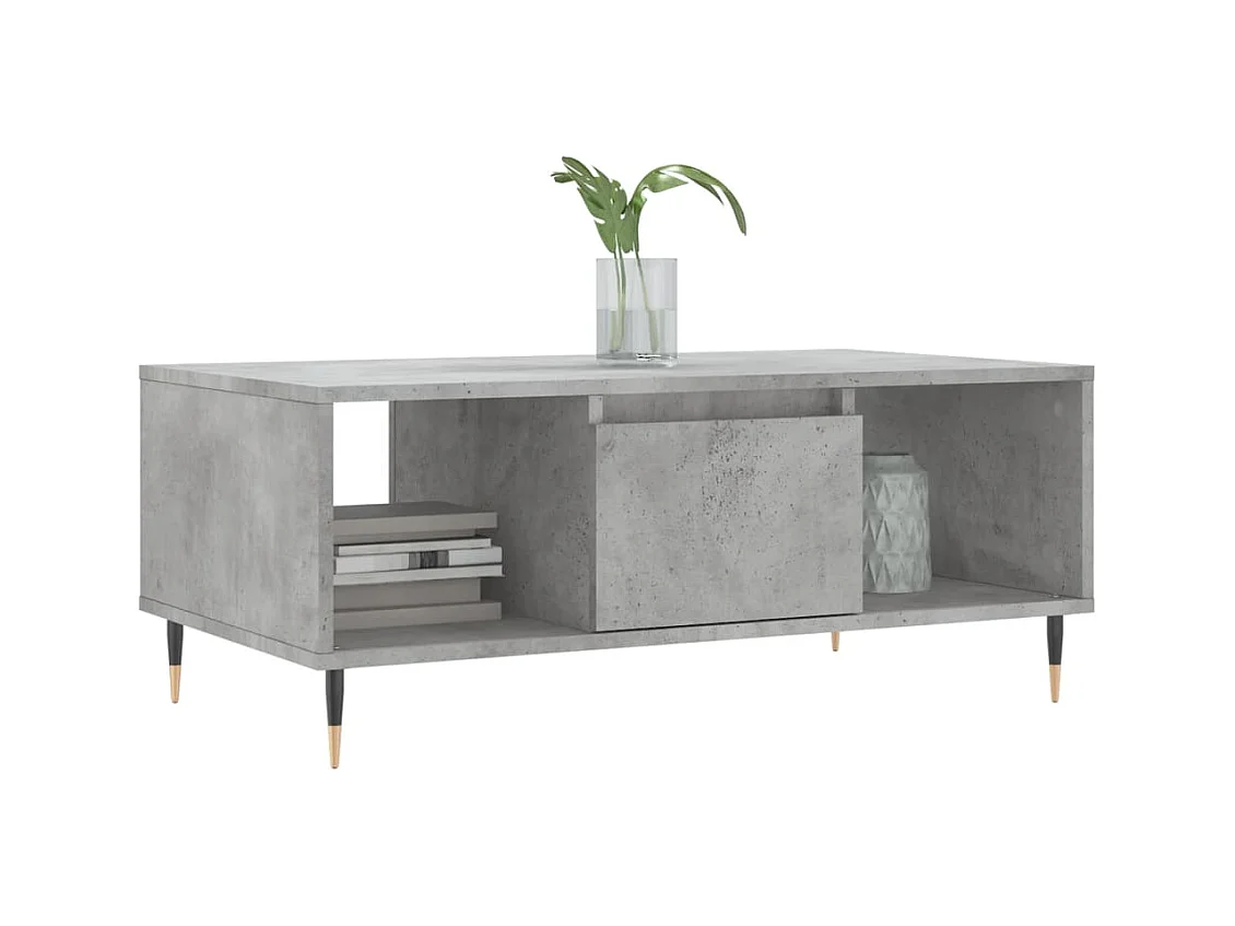 Tavolino da caffè grigio cemento 90x50x36,5 cm in legno ingegnerizzato