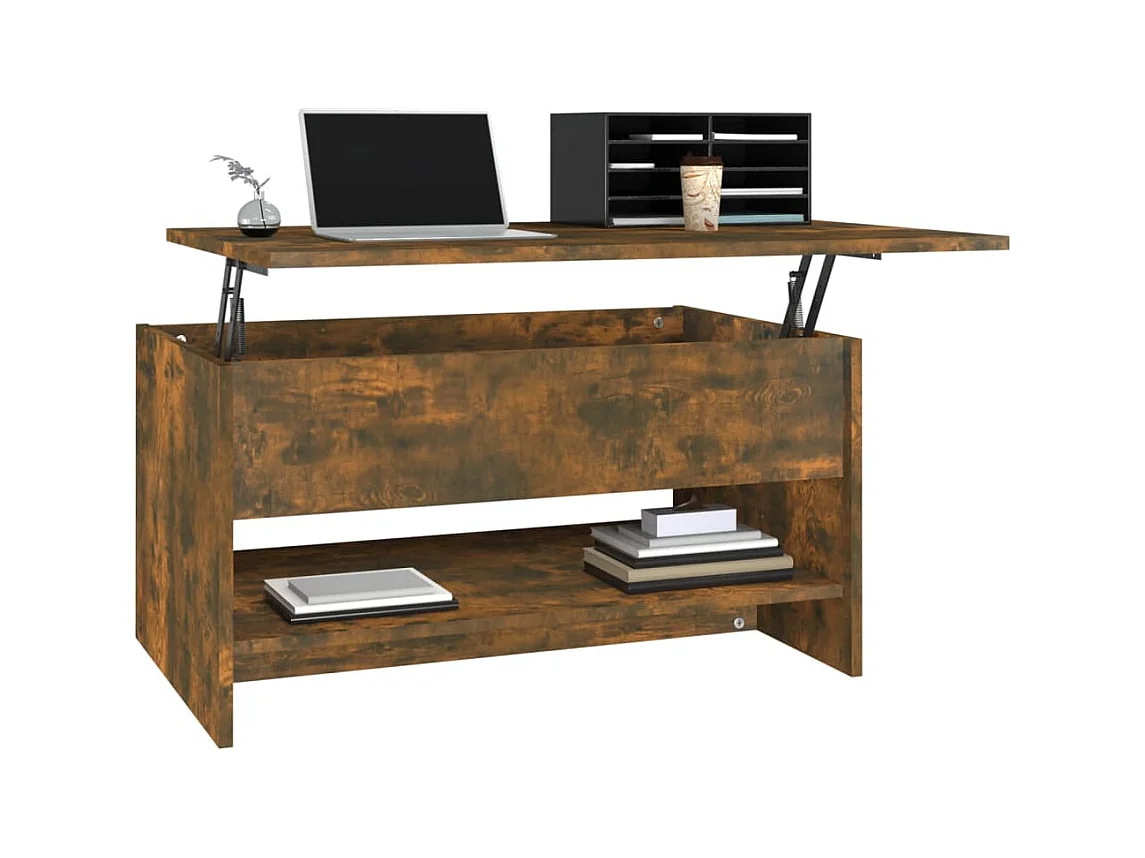 Table basse Chêne fumé 80x50x40 cm Bois d'ingénierie