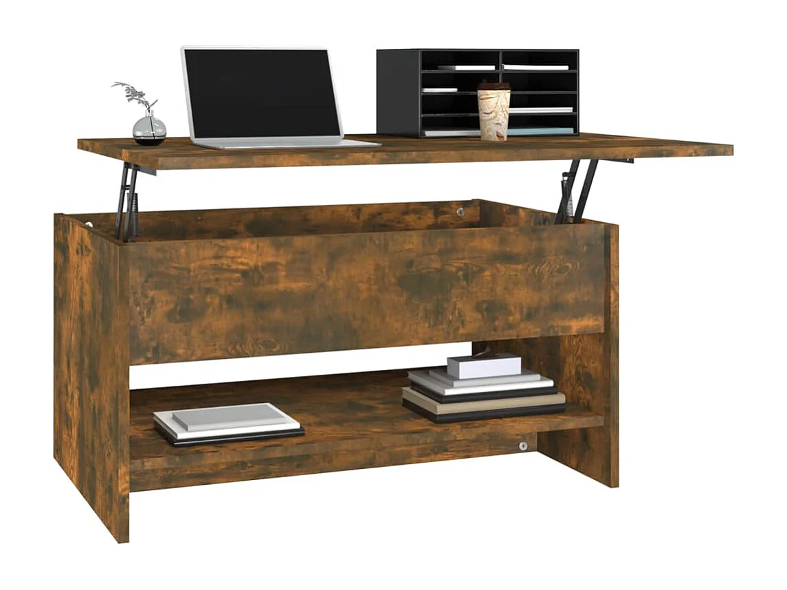 Table basse Chêne fumé 80x50x40 cm Bois d'ingénierie