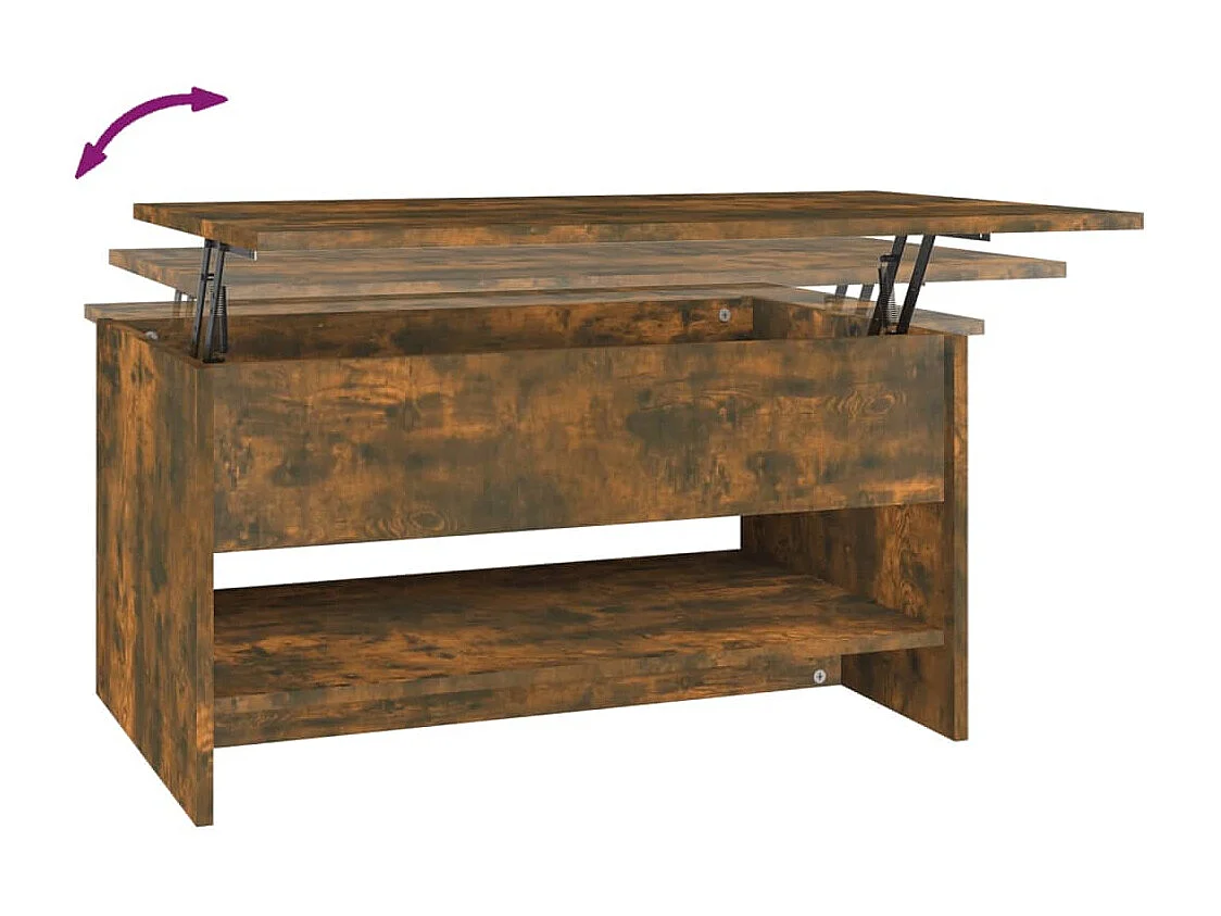 Table basse Chêne fumé 80x50x40 cm Bois d'ingénierie