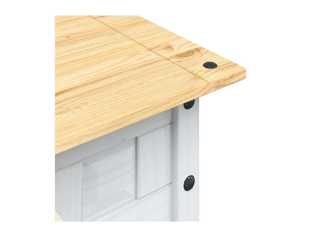 Table basse Pin mexicain Gamme Corona Blanc 100x55x44 cm