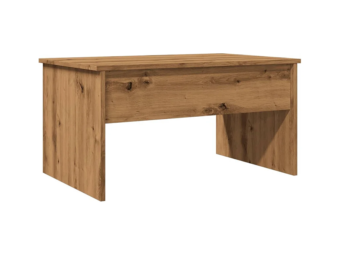 Handgemaakte eikenhouten salontafel 80x50,5x41,5 cm bewerkt hout