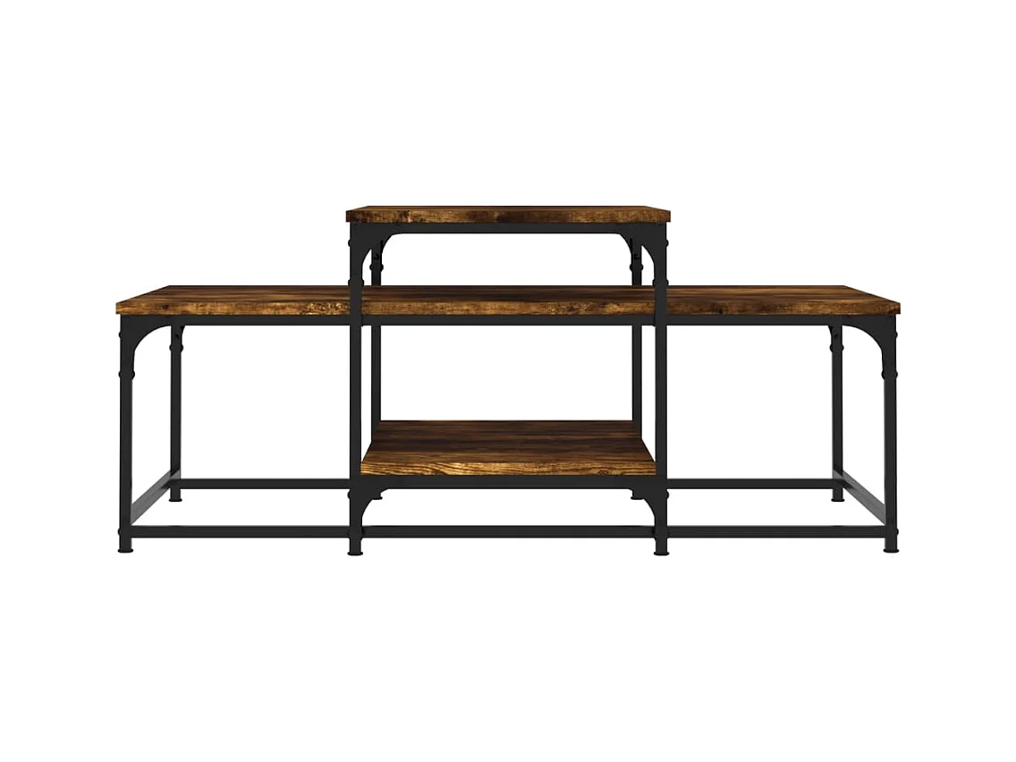 Table basse chêne fumé 102x60x45 cm bois d'ingénierie