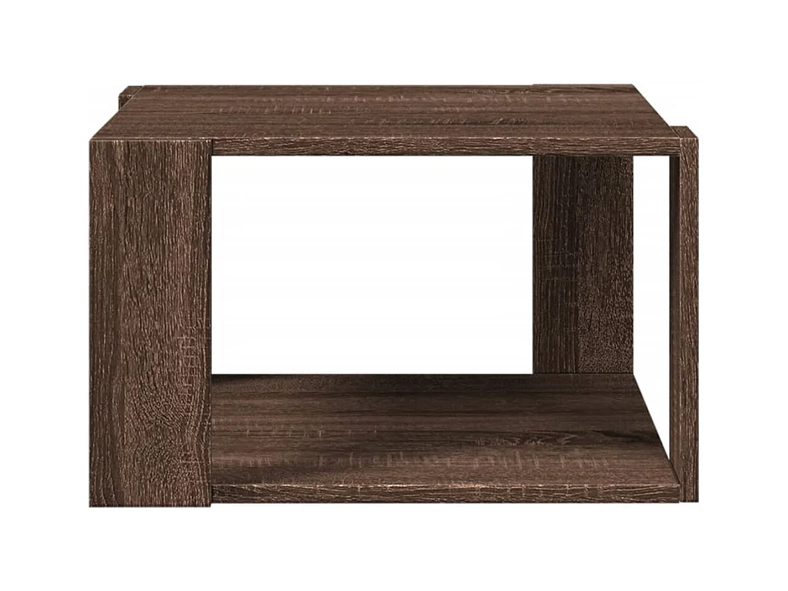 Salontafel bruin eiken 51,5x51,5x30 cm bewerkt hout