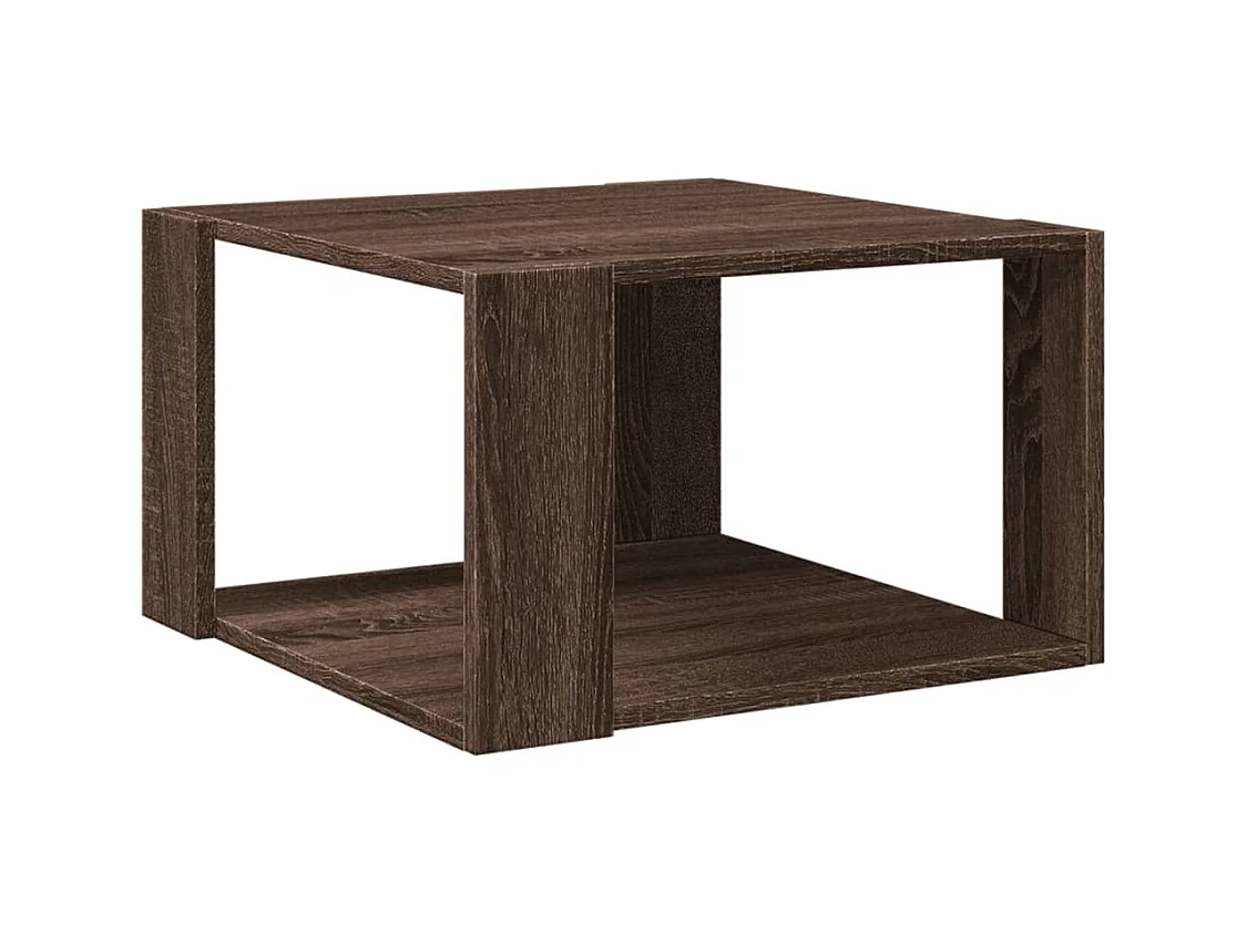 Salontafel bruin eiken 51,5x51,5x30 cm bewerkt hout