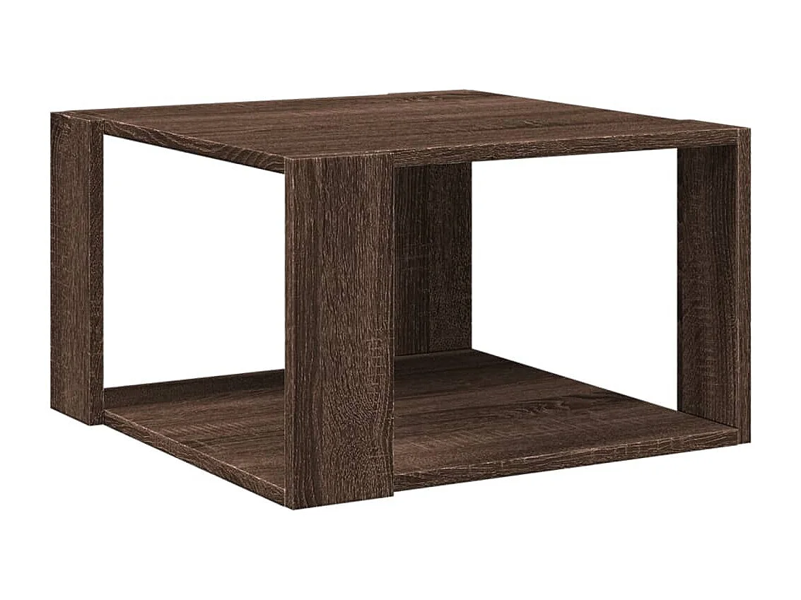 Mesa de centro roble marrón 51,5x51,5x30 cm madera de ingeniería