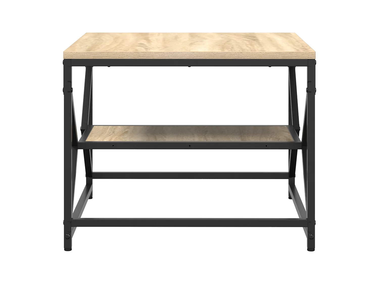 Table basse avec étagère en chêne de Sonoma – 51 x 50 x 40 cm – Fabriquée en bois d'ingénierie