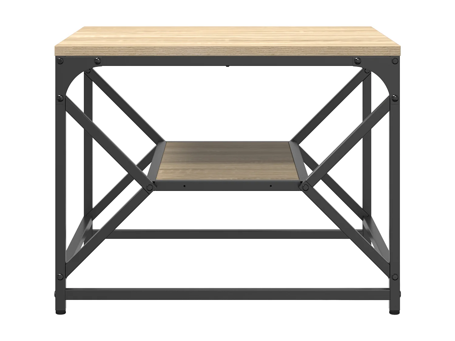 Table basse avec étagère en chêne de Sonoma – 51 x 50 x 40 cm – Fabriquée en bois d'ingénierie