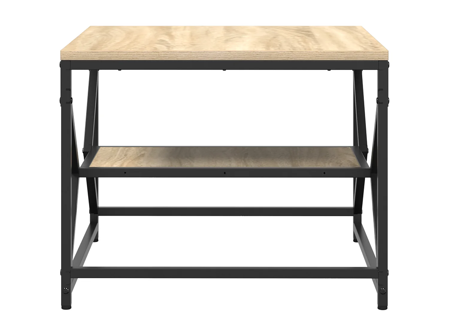 Table basse avec étagère en chêne de Sonoma – 51 x 50 x 40 cm – Fabriquée en bois d'ingénierie