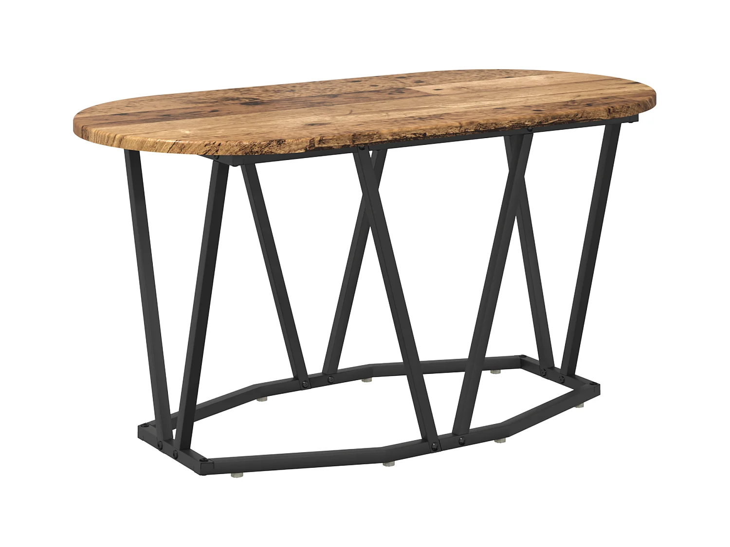 Table basse en bois ancien 80x40x40,5 cm en bois composite et métal