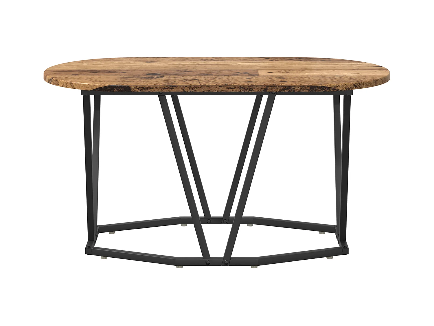 Table basse en bois ancien 80x40x40,5 cm en bois composite et métal