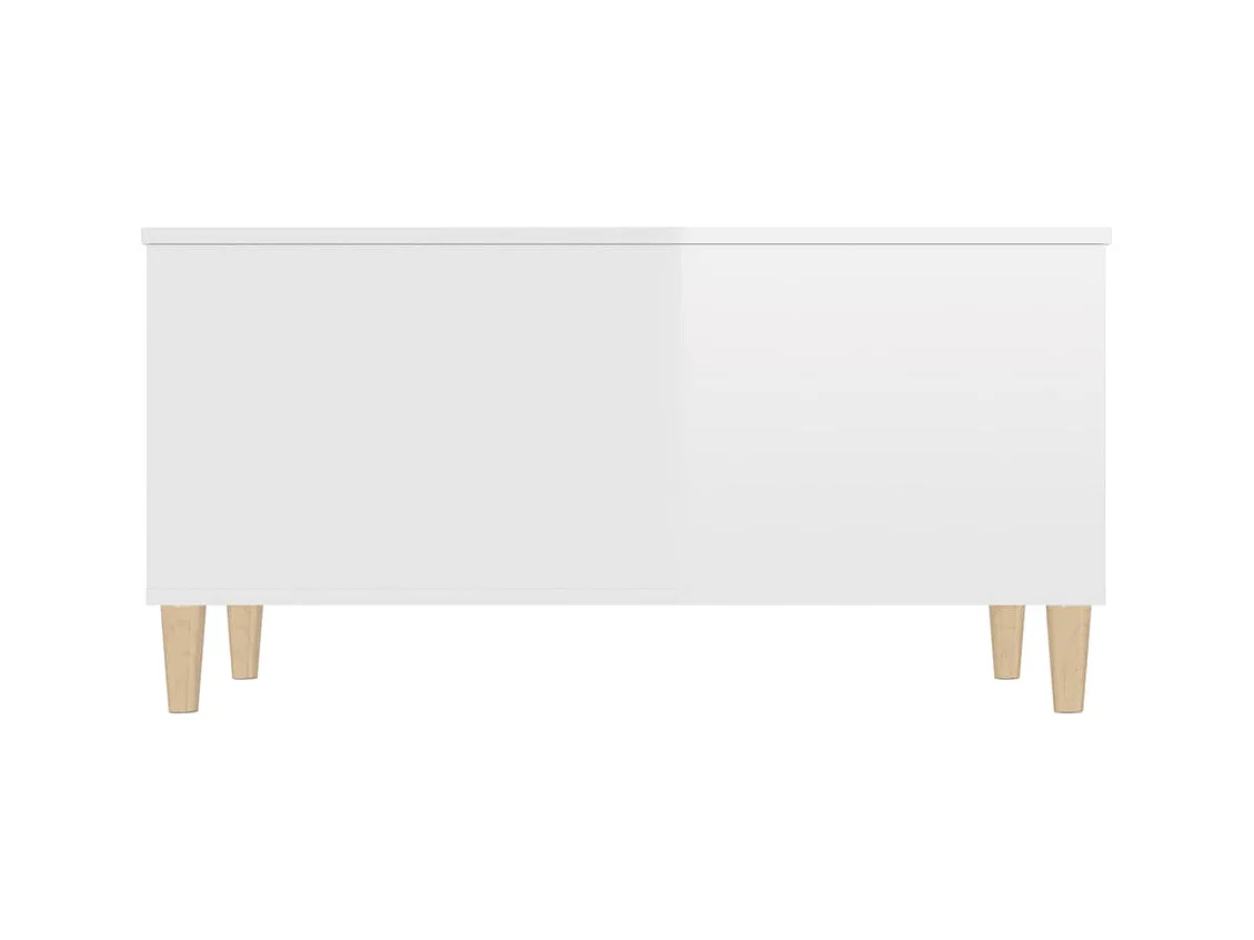 Table basse Blanc brillant 90x44,5x45 cm Bois d'ingénierie