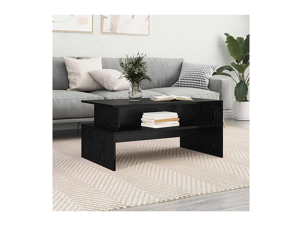 Table basse Chêne noir 90 x 55 x 42.5 cm Bois d'ingénierie