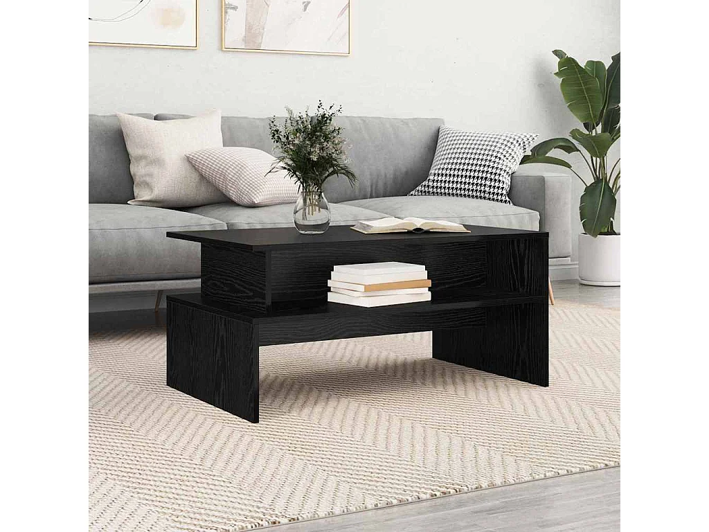 Table basse Chêne noir 90 x 55 x 42.5 cm Bois d'ingénierie