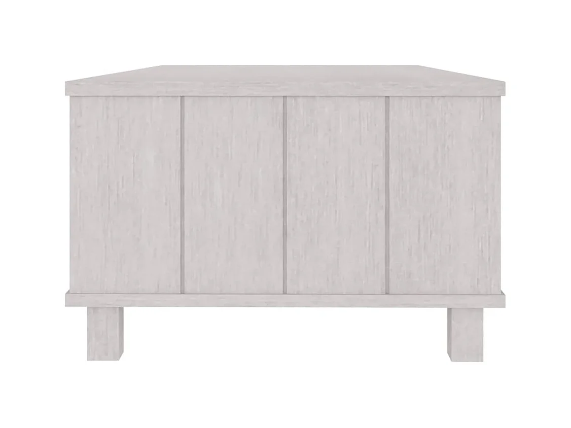 Table basse HAMAR Blanc 100x55x35 cm Bois massif de pin