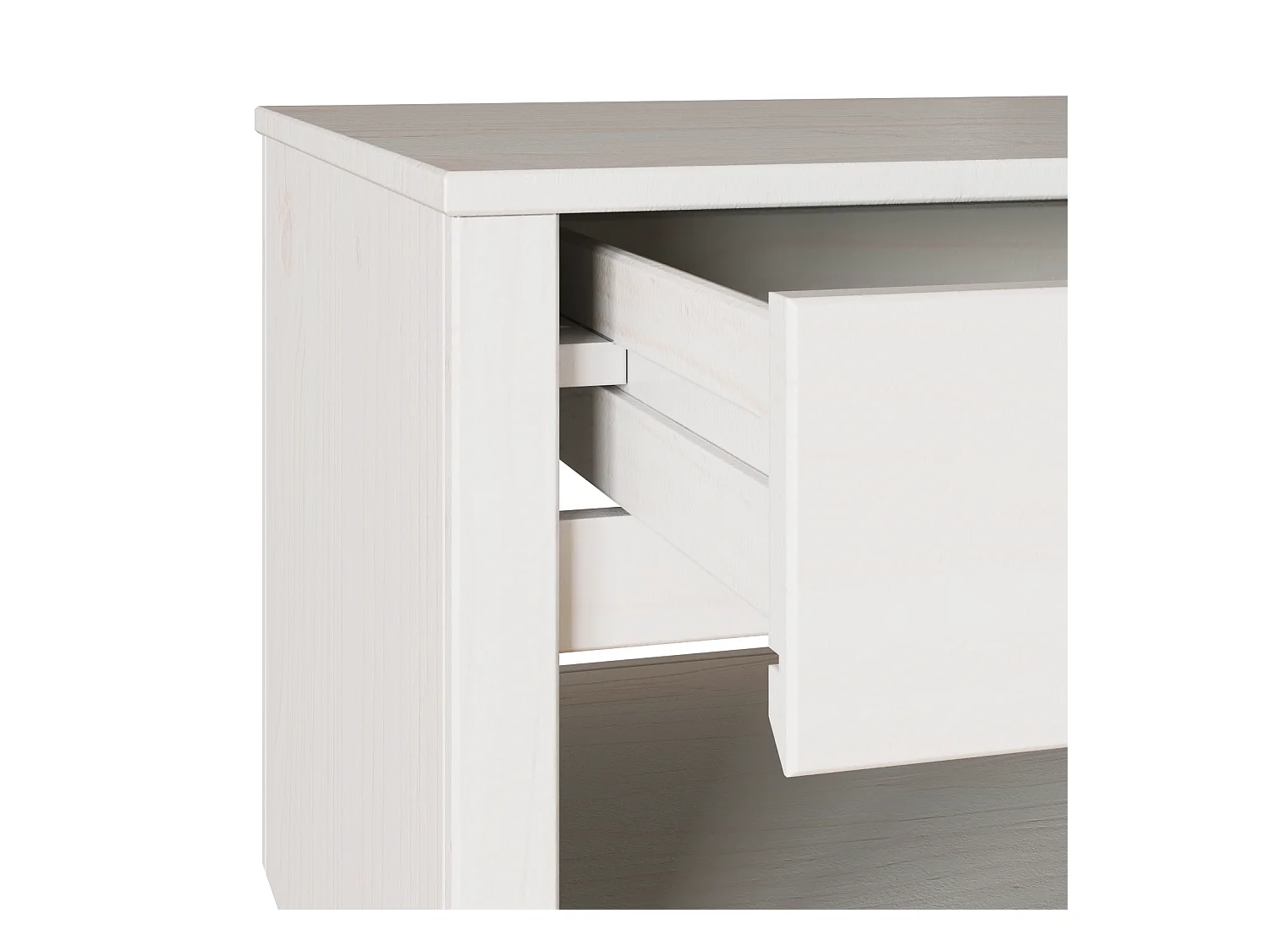 Table basse "DRAMMEN" Blanche 99x55x45 cm en bois massif de pin