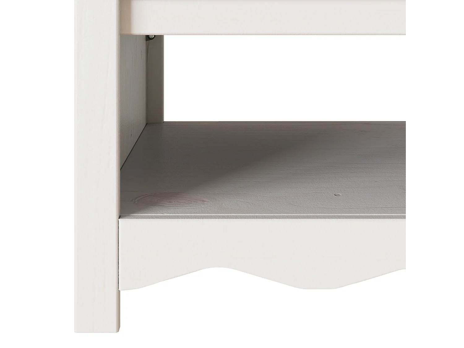 Table basse "DRAMMEN" Blanche 99x55x45 cm en bois massif de pin