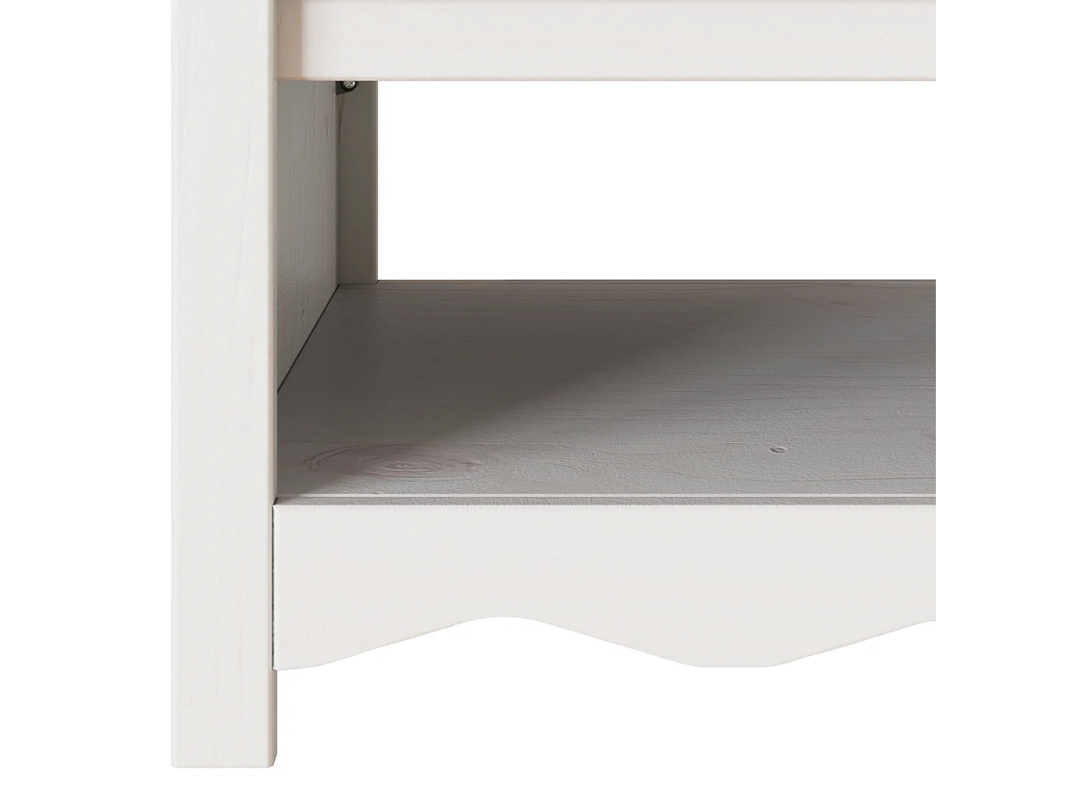 "DRAMMEN" Weißer Couchtisch 99x55x45 cm aus massivem Kiefernholz