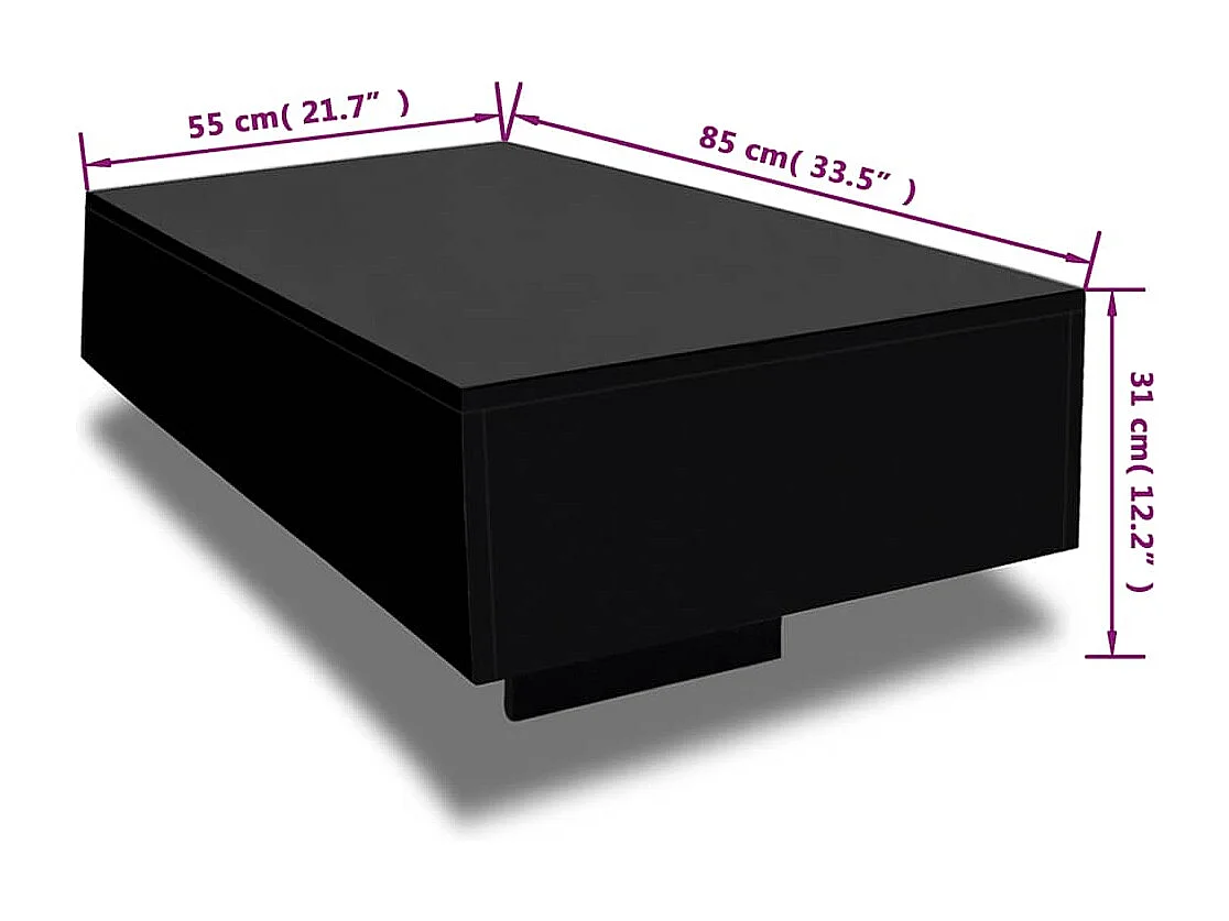 Table basse Haute brillance Noir