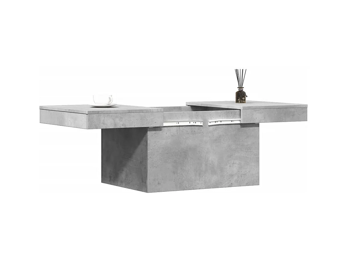 Betongrijze salontafel 100x55x40 cm bewerkt hout