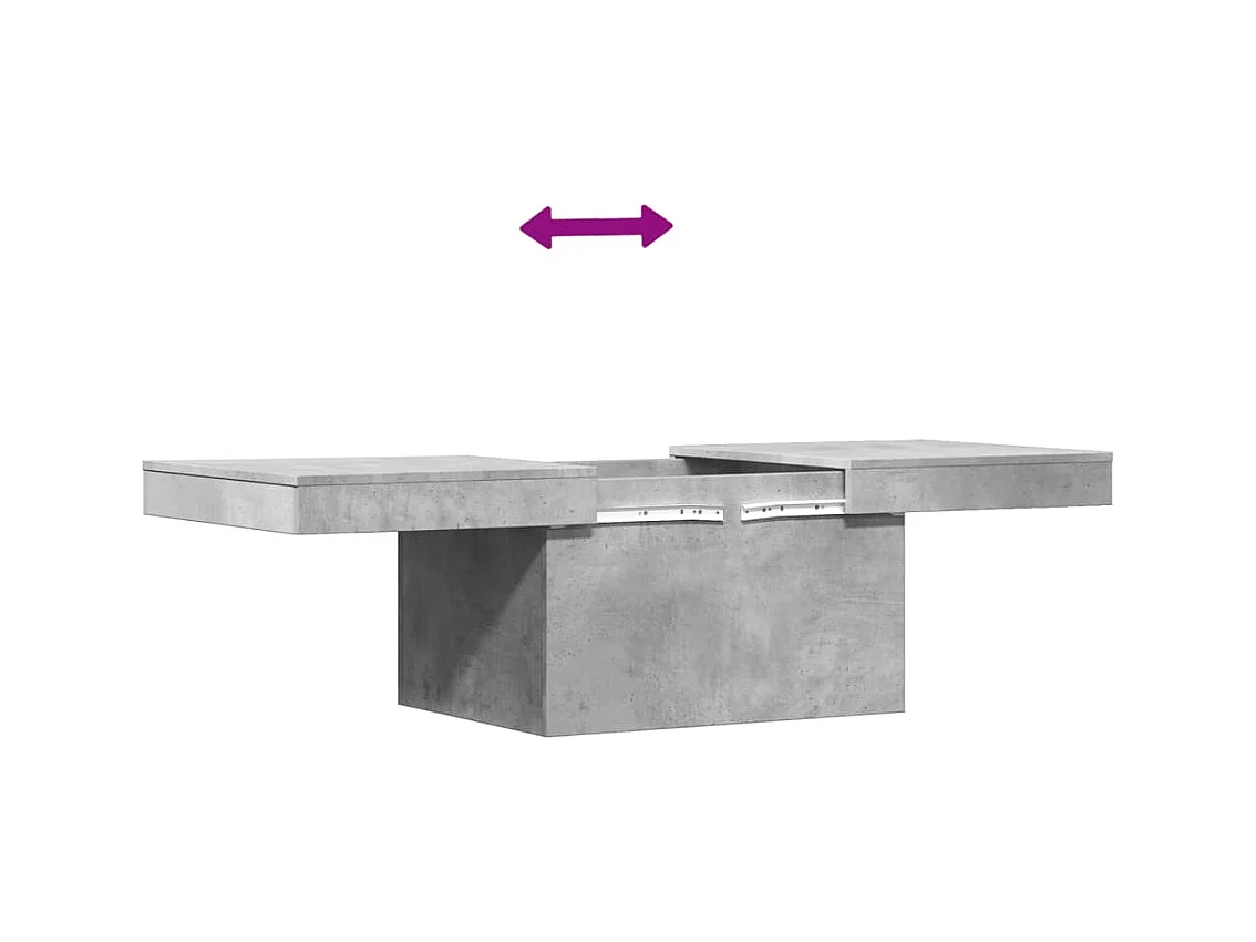 Betongrijze salontafel 100x55x40 cm bewerkt hout