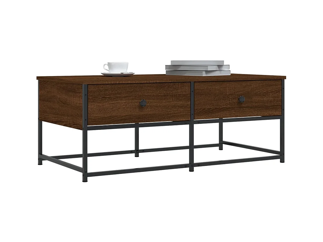 Table basse chêne marron 100x51x40 cm bois d'ingénierie