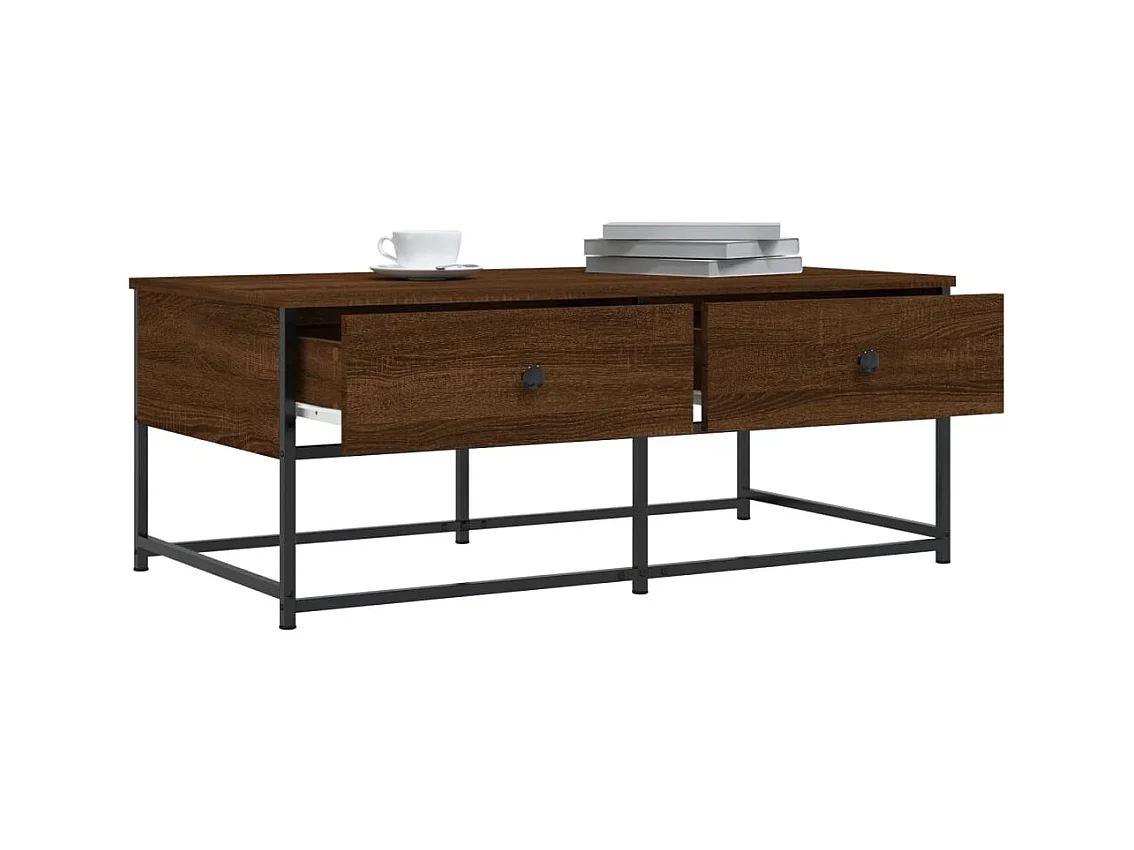 Table basse chêne marron 100x51x40 cm bois d'ingénierie