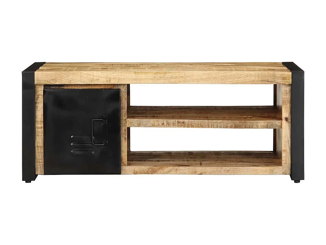 Tavolino da caffè 90x50x36 cm in legno massello di mango grezzo