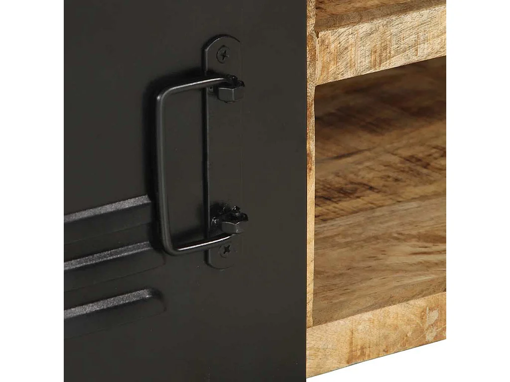 Tavolino da caffè 90x50x36 cm in legno massello di mango grezzo