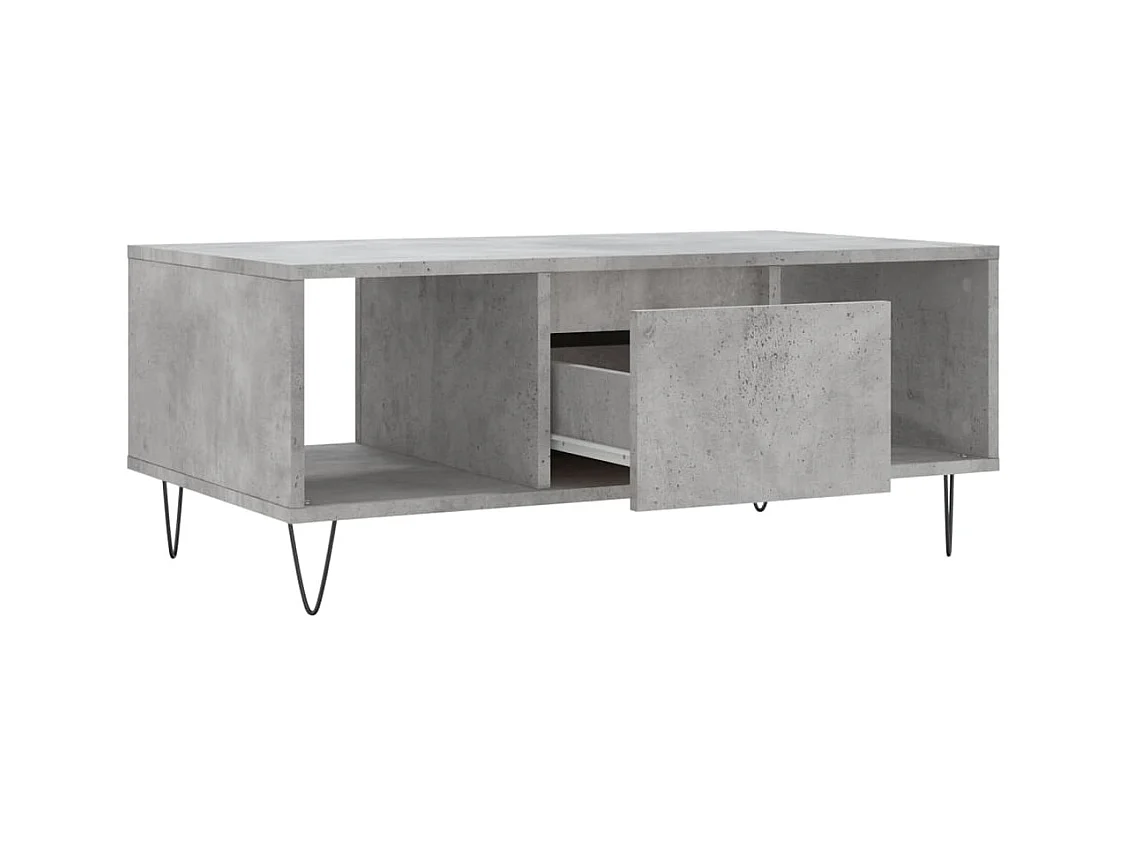 Table basse Gris béton 90x50x36,5 cm Bois d'ingénierie